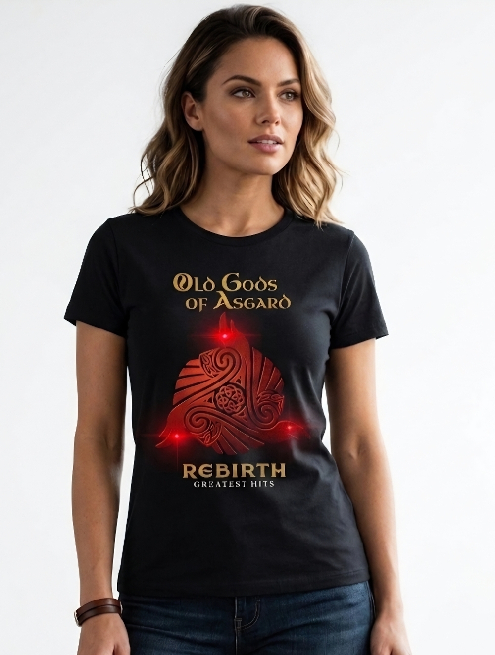 ​Old Gods of Asgard Rebirth Shirt Alan Wake 2 Band Tee Black Women's Large